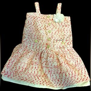 Little girls tweed pink and white dress.